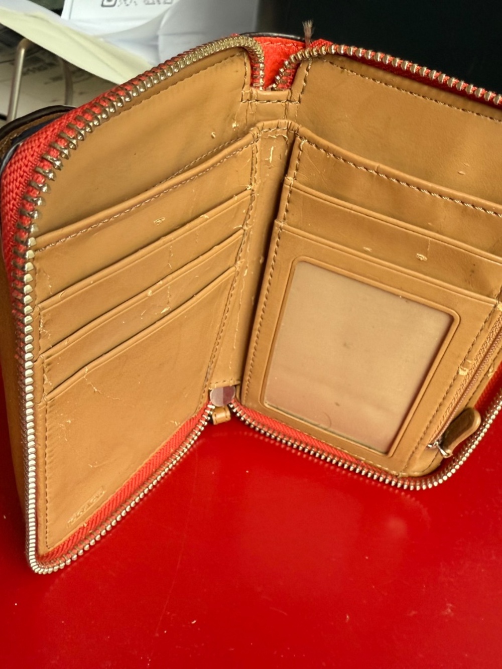 Coach Park Dylan Color Block Leather Wristlet /Wallet GUC - Picture 7 of 9